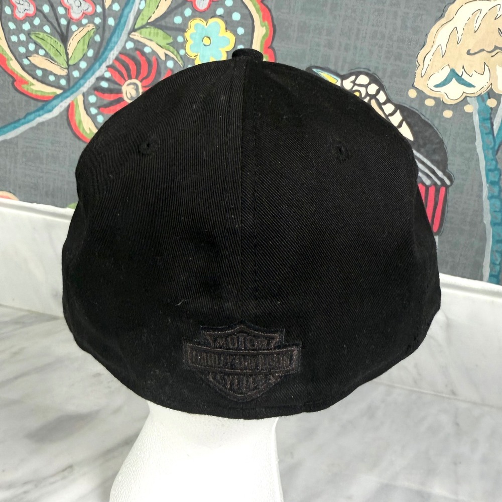 Harley-Davidson New Era 59FIFTY Fitted Hat Black Willie G Skull Cap Sz 7 Men XS - Picture 4 of 11